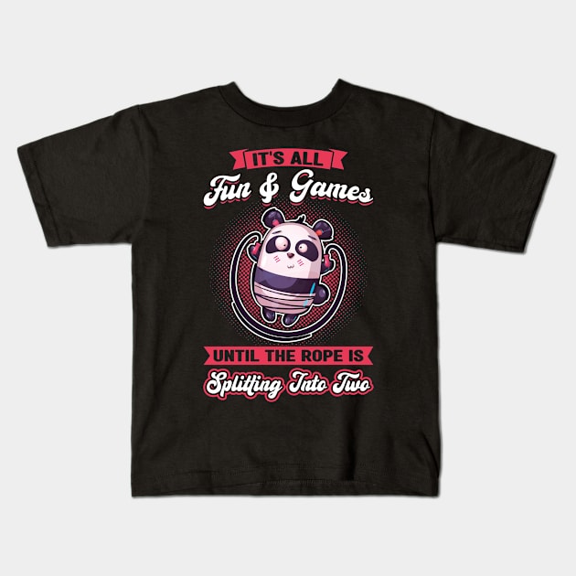 The Rope Is Splitting Into Two - Jump Rope Kids T-Shirt by Peco-Designs